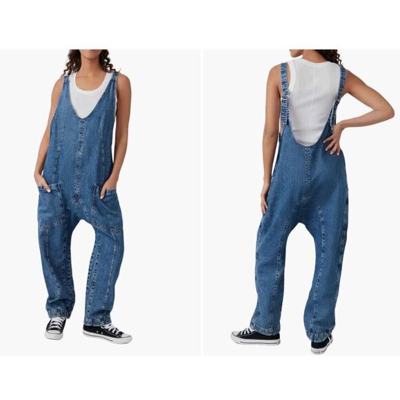 We The Free Blue Denim Jumpsuit - Picture 1 of 7
